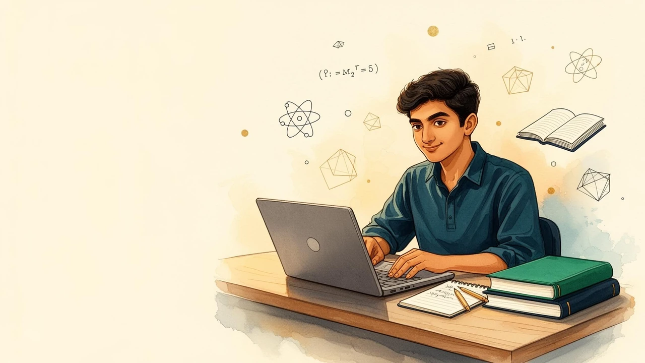 A focused student studying with The Brilliant Brains online tutor