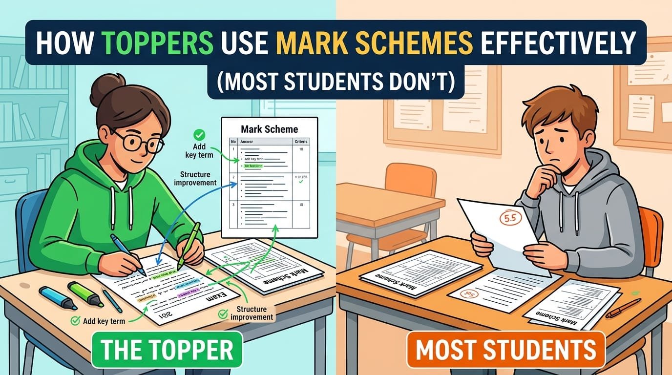 student using mark scheme effectively to study for A-Level exams